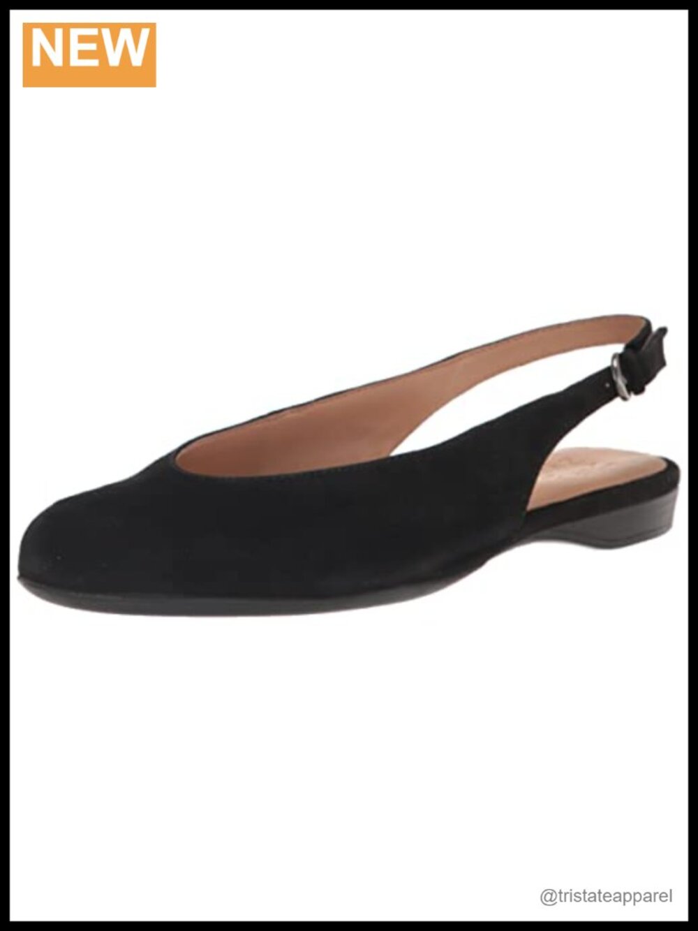 Slingback Flats Suede Round Toe Buckle Comfort Casual Shoes